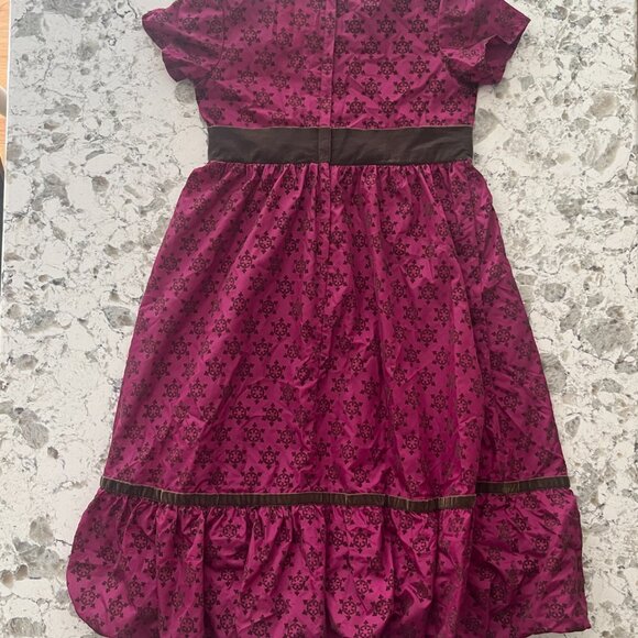 American Girl plum holiday dress sz 6 - Picture 5 of 7